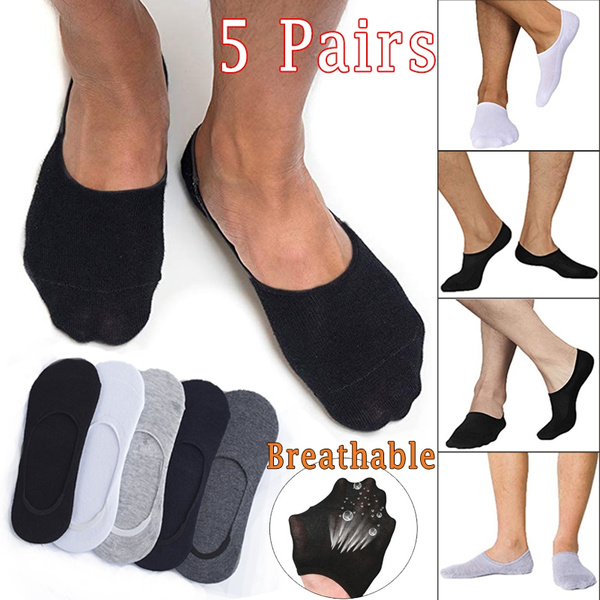 Socks Mens 5 Pack Cotton Thin Non Slip 
