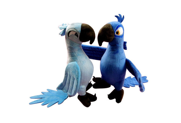 Tegneserie 12 tommer papegøje figur plys legetøj ara papegøje blå fugle bløde fyldte dukker gave Wish