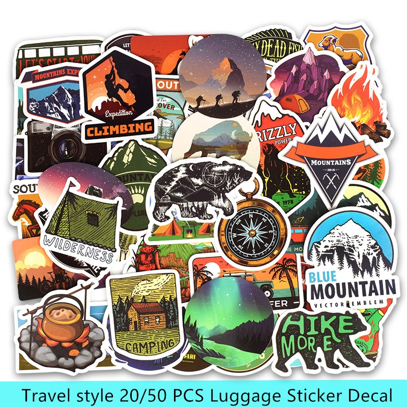Travel Style 20 50 Pcs Not Repeating Mix Stickers For Luggage Laptop Car Ps4 Phone Skateboard Bike Diy Decal Decoration Wish - details about roblox vinyl 4x4sticker