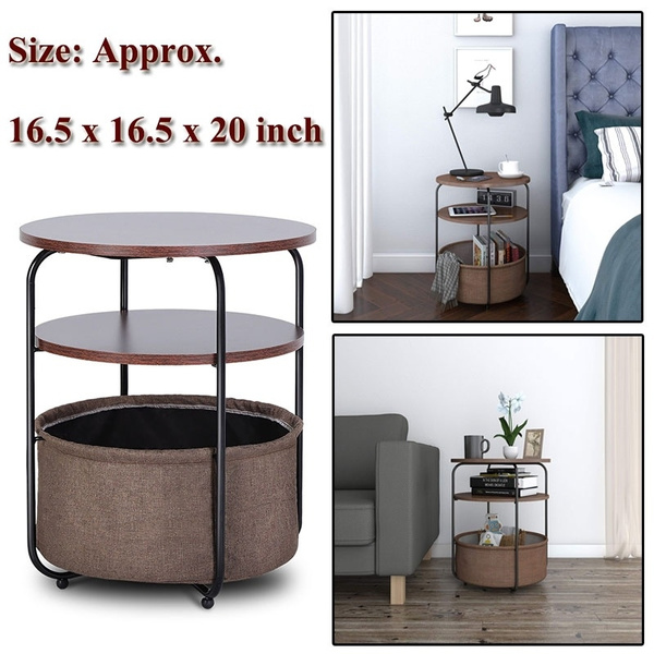 End Table Armchair Slide Under Sofa Round Console With Storage Basket Wish End Table Armchair Slide Under Sofa, Slide Under Sofa Table With Storage