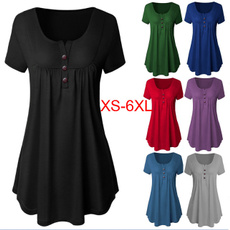 Summer, Plus Size, Pleated, short sleeves