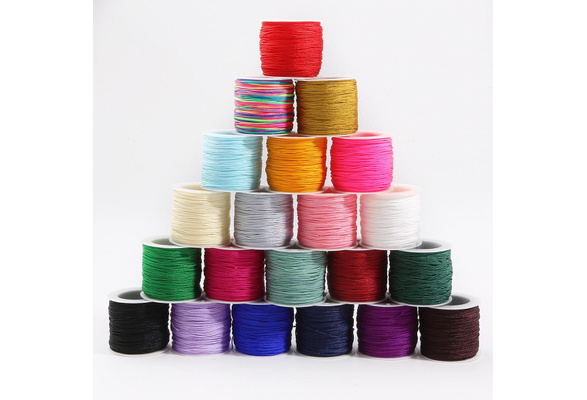 Buy 0.8mm Braided Nylon Cord Silk Chinese Knotting Cord Macrame