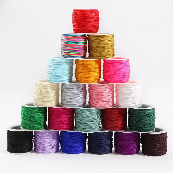 1 Roll 45M x 0.8mm Nylon Chinese Knot String for Macrame Necklace Bracelet  Braided Cord Tassels Beaded Thread String Silk Wire