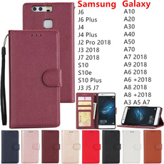 Luxury Classic Solid Color Litchi Leather Case Dirt Drop Resistant Wallet Card Photo Holders Case Cover Coque For Samsung Galaxy J2 J3 J4 J5 J6 J7 Plus 2016 2017 2018,A3 A5 A6 A7 A8 A9 Plus 2016 2017 2018,A10 A20 A30 A40 A50 A70,S5 S6 S7 S8 S9 S10e S10 edge plus Mobile Phone Bag