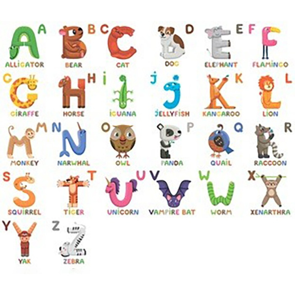 Animal ABC Stickers English Weather Wall Removable Kids Self-adhesive  Alphabet Decal Classroom Decor for children's - AliExpress