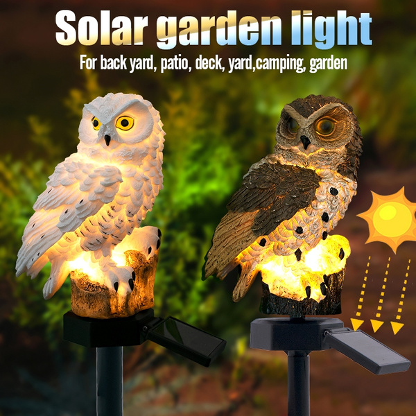 Solar LED Warm Light Stand Owl Garden Landscape Yard Decor Lamp Outdoor  !!