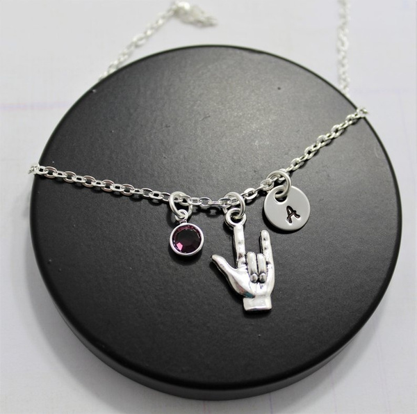 Love You Hand Sign Necklace - ASL Gifts 
