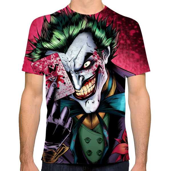 5XL Women/Men Funny Mirror Joker The Dark Knight 3D Print Casual T-Shirt Tee Top