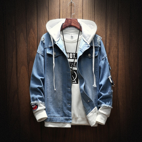 mens denim two piece