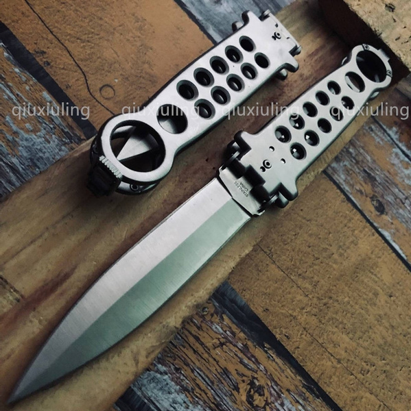 High Quality New Design All Steel Tactical Dagger Double Edged Practice Knifes Unique Butterfly Knife Sharp Combat Hunting Folding Knives Flick Knife Wish