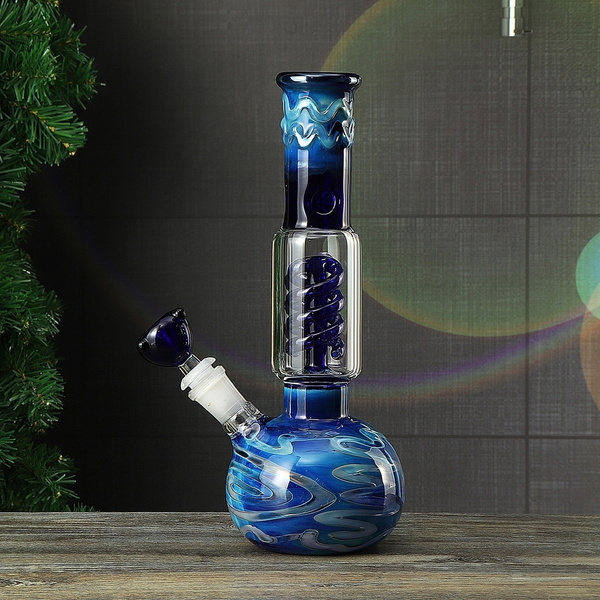 Hookah Water Glass Pipes Smoking Pipe For Beaker Filter Tobacco Grinders  Pipe W/ Ice Catcher