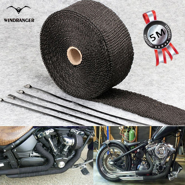 5M Car Motorcycle Turbo Manifold Heat Exhaust Wrap Tapes Thermal Stainless Ties