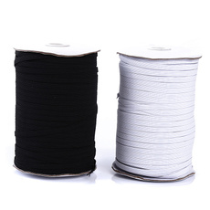 1 PC  180meters 1/4"(6mm) Elastic Bands Spool Sewing Band Flat Elastic Cord White and Black, DIY Handmade Sew Materials