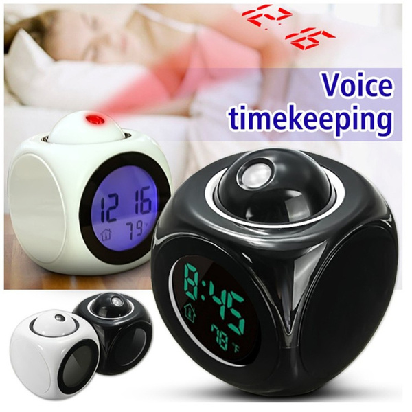 Multifunction Digital Alarm Clock With Voice Talking LED Projection