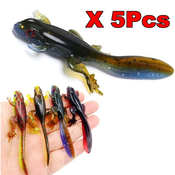 2/5Pcs/lot Silicone Soft Fishing Lure Artificial Plastic Frog Tadpoles  Artificial Bait