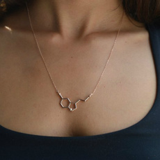 chemistrynecklace, serotoninjewelry, Gifts, silvermoleculenecklace