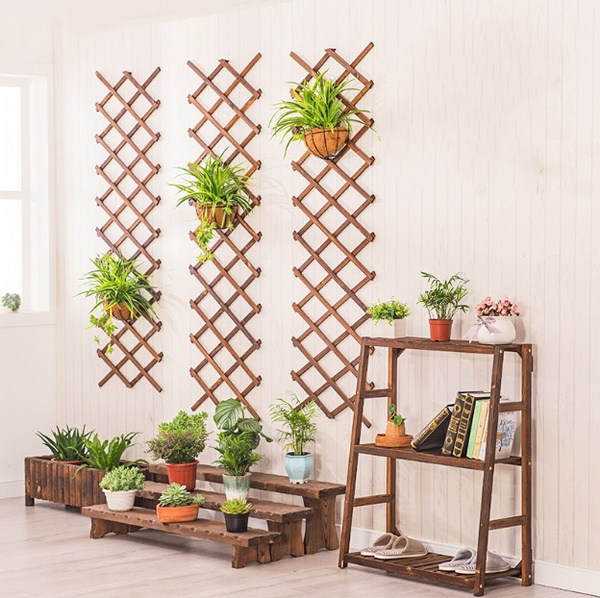 Expanding Wooden Garden Wall Fence Panel Plant Climb Trellis Support Decorative For Home Yard Decoration Wish - Wooden Garden Wall Panels