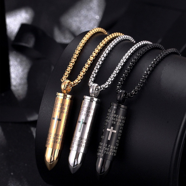 Lords prayer sale bullet necklace