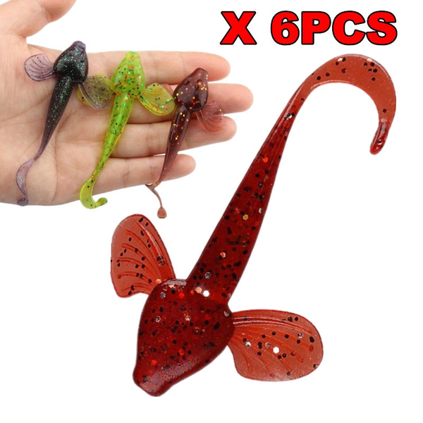 6pcs 8cm/4.6g Swimbaits Life-like Fishing Soft Lure Fishing Worms Bait  Artificial Soft Baits Bass Tackle Rubber Lure Baits