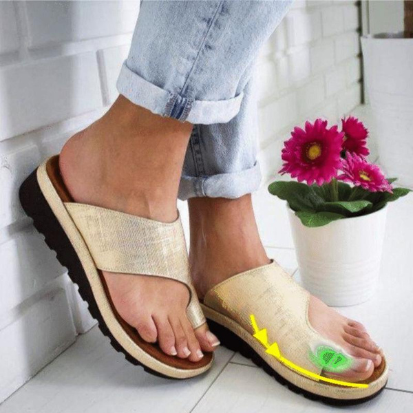 Soft Pu Leather Flip Flops Slipers Platform Slides Female Shoes