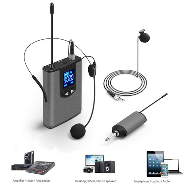 UHF Wireless Headset Mikrofon Mic mit Bodypack Sender und Empfänger