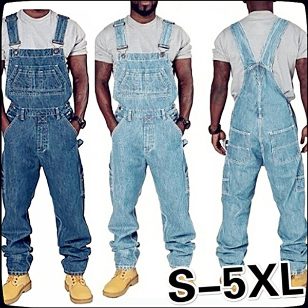 men's fashion denim overalls