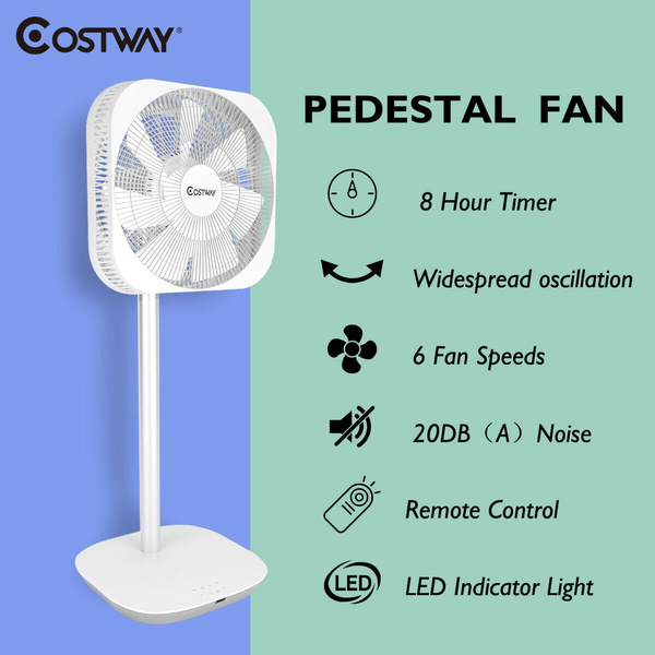 12'' DCMotor Stand Fan Energy Saving 3D Oscillation 6 Speeds Remote