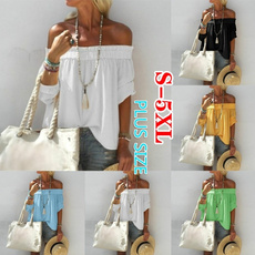 blouse, Summer, Pure Color, Loose