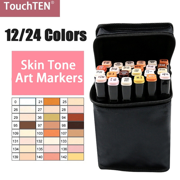 24 Colors Permanent Art Sketch Drawing Marker Set Alcohol Markers Double  Tipped