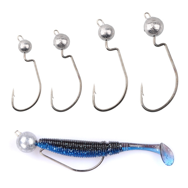 Details about   5Pcs/Lot Crank Jig Head Hook Fishing Hook Lead Jig Soft Lure Hard Worm X7K2 