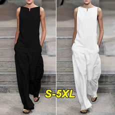 Plus Size, Black And White, overallsjumpsuit, Jumpsuits & Rompers