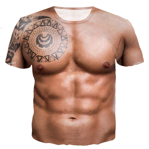 Strong Muscle Tattoo Women Men Casual T-Shirt 3D Print Short Sleeve Tee Tops