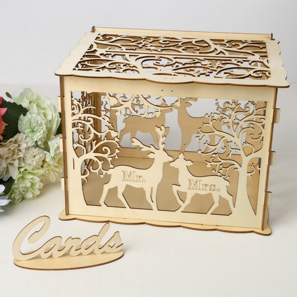 Elegant Wedding Card Box Wedding Money Box Wooden Wedding Card Box