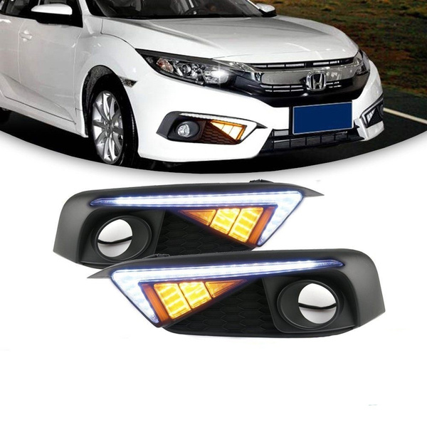 2Pcs LED Daytime running lights Fog Light Fit for Honda Civic 2016