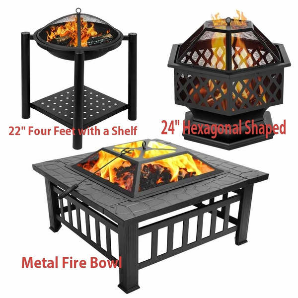 Outdoor 22 24 32 Metal Firepit Patio, Stove Fire Pit 32