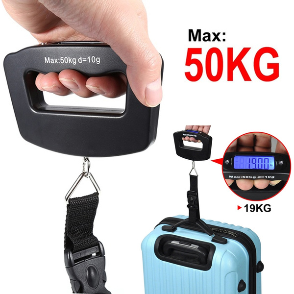50kg/10g Portable Travel LCD Digital Hanging Luggage Scale