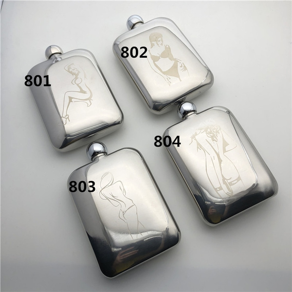 Lot De 4 Flasques Adorables Pour Femme En Inox 304 – 5 Oz – Format Paillettes, Idéal Cadeau