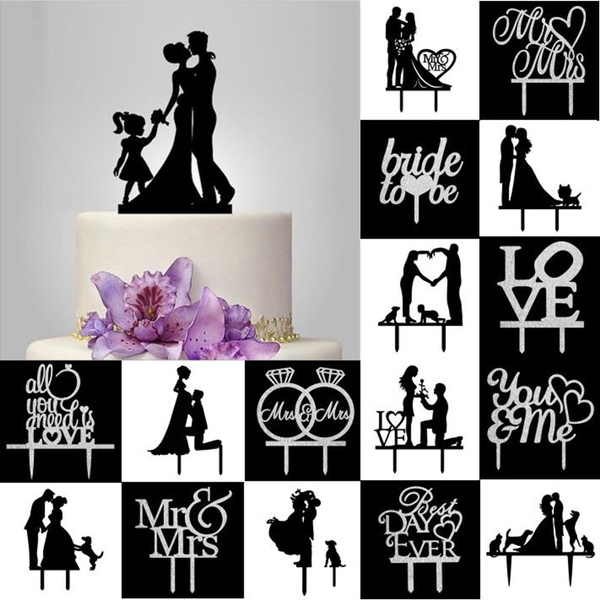 weddingcaketopper, silhouette, caketopper, cardinsert
