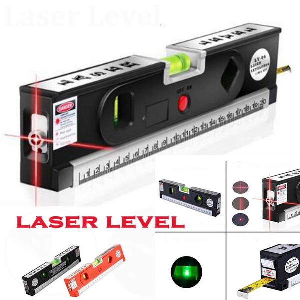 Laser Level Rule ABS Measuring Tape 3 Line Modes Spirit Horizontal Vertical Line 