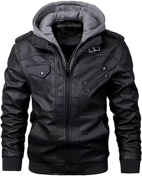 Jamickiki New Outdoor Fashion Mens PU Leather Thin Motorcycle Jacket ...