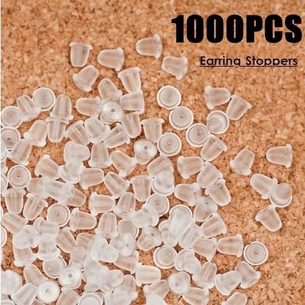 Silicone Earring Backs, 1000PCS Soft Earring Stoppers, Clear