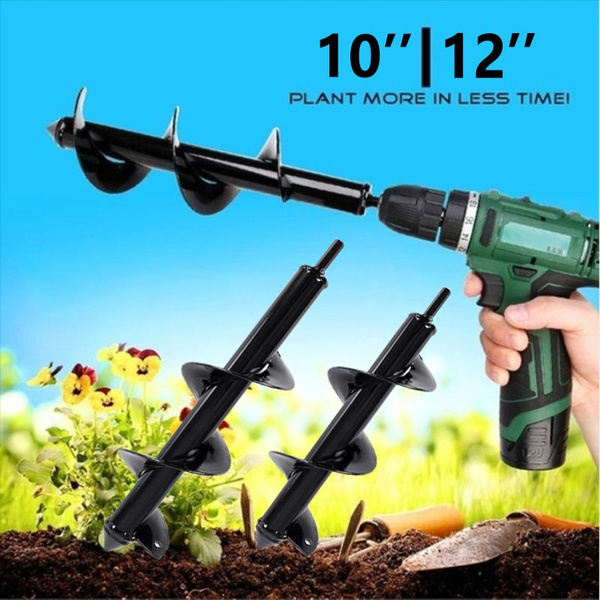 10''/12'' Earth Auger Bit Electric Cordless Garden Yard Planting Hole