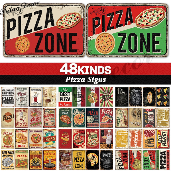 48 Kinds Of Pizza Vintage Metal Tin Signs Cafe Restaurant Bistro Kitchen Wall Decor 8 12 Wish
