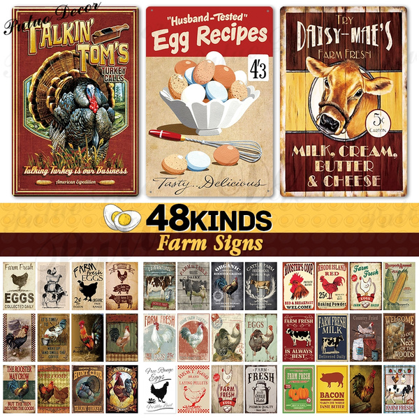 48 Kinds Of Farm Vintage Tin Signs Retro Metal Posters Farmhouse Barn Wall Decor 8 12 Wish 48 Kinds Of Farm Vintage Tin Signs, Metal Farm Signs