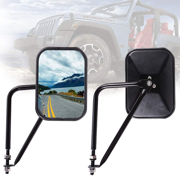 Rectangular Adventure Rearview Side Mirror, 2 Pcs Off-Road Bolt-on Door  Hinge Doorless Mirror, Side Mirror Fits for 07-18 Jeep Wrangler JK JKU JL  CJ YJ | Wish