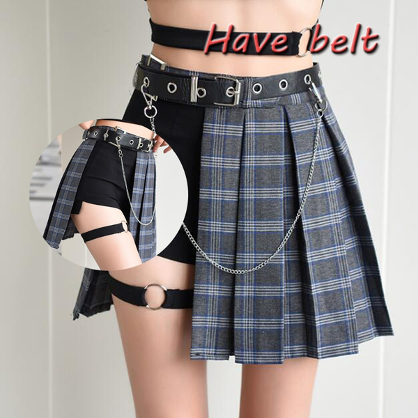 Details about   Women Punk Gothic Skirt Girl Vintage Style Belt A-line Rock Bandage Buckle Club 