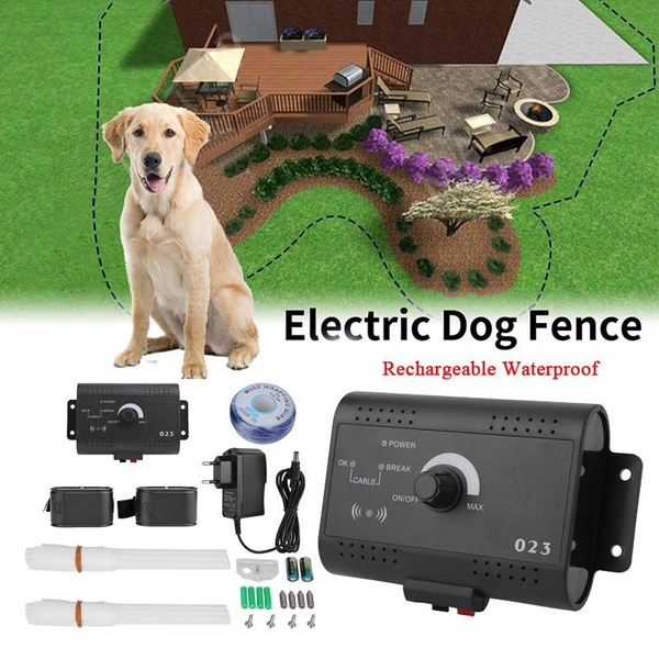 Safety Rechargeable Pet Dog Electric Fence With Collar 2 Dog Fence