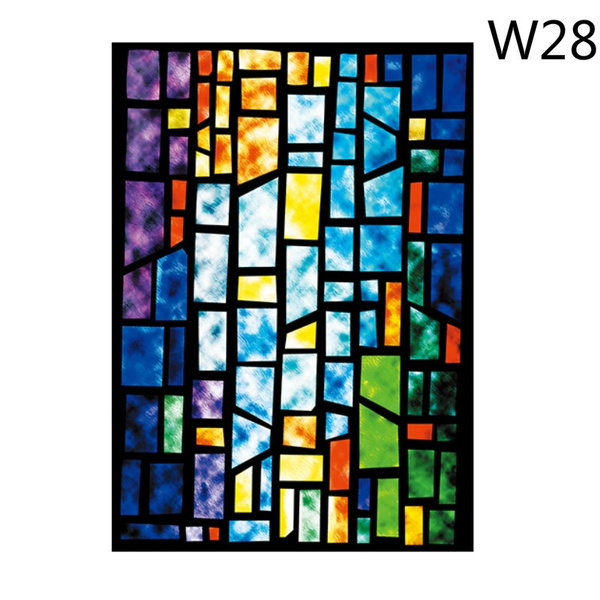 Window Films Light Filter Church Chapel Stained Cling Glass Stickers Home Modern 