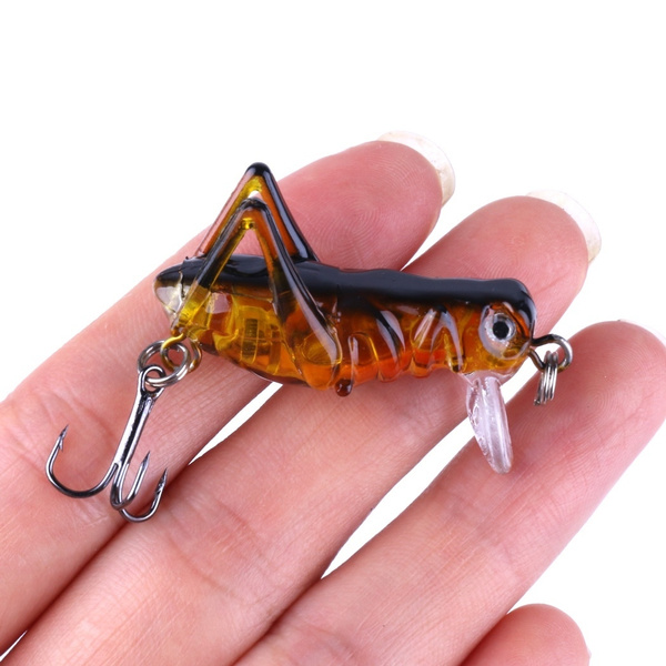 5pcs/set 3D eyes Lifelike Locust Cricket Fishing Bait for Bass Catfish  Trout Night Fishing