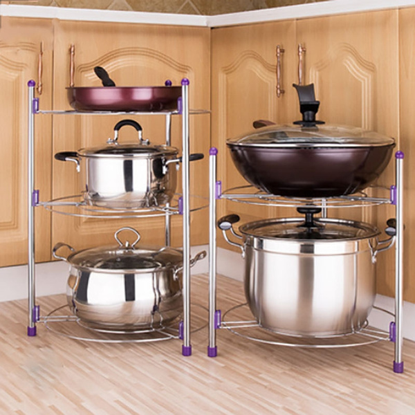 The New Kitchen Racks Stainless Steel Floor Racks Multi-layer Pot